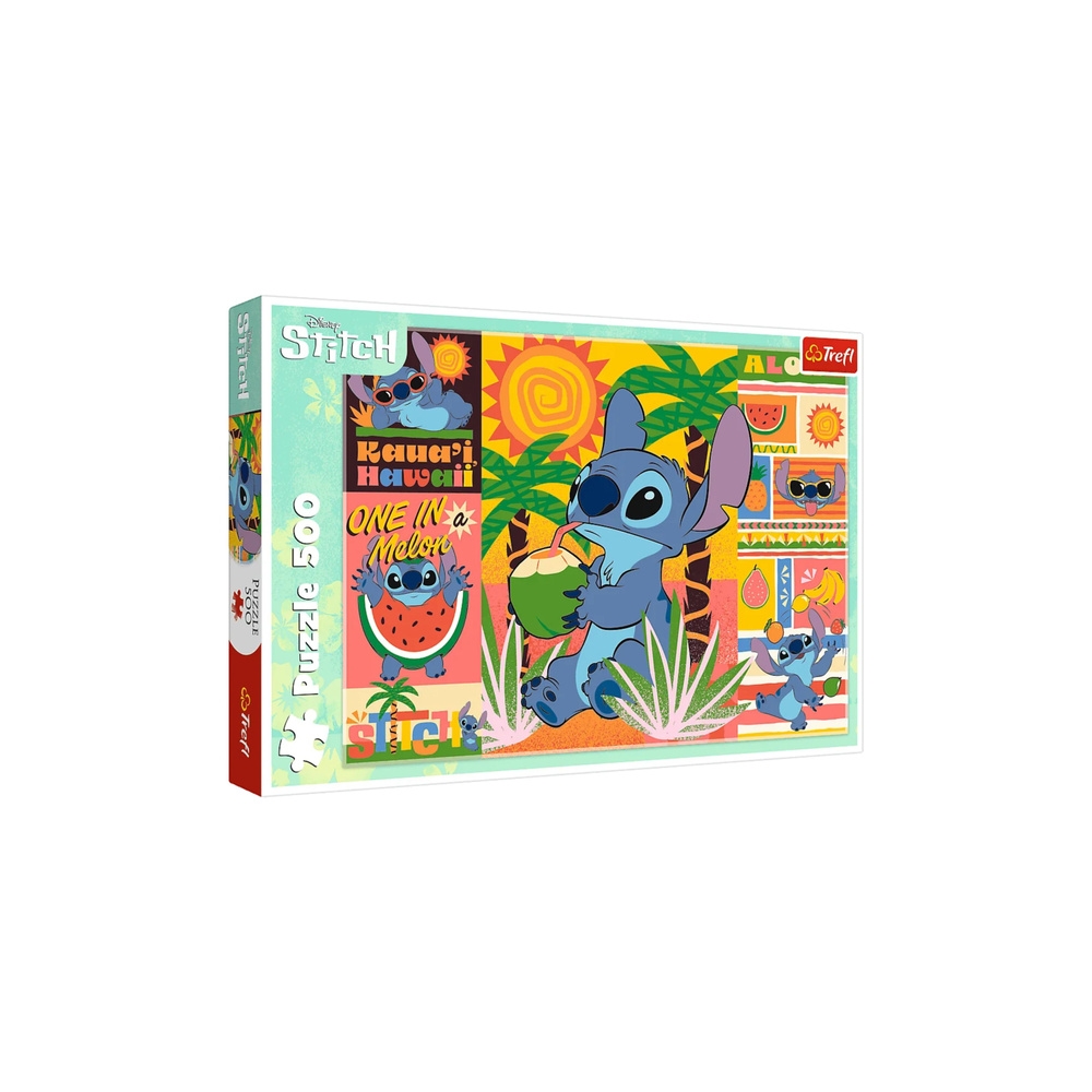 Dėlionė – 500 dalių – Atostogos su Stitchu – „Disney Lilo ir Stitch“ – „Trefl“ 37483-Žaislai, Dėlionės, Dėlionės nuo 500 detalių