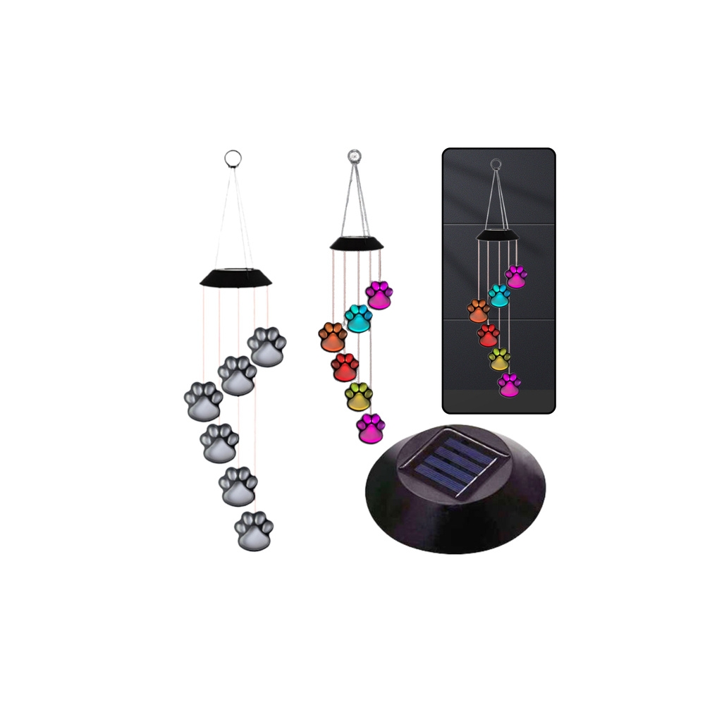 Saulės sodo žibintai LED varpeliai Šunų letenos Spalvoti 70cm-Namai, laisvalaikis, turizmas, Sodas - daržas-e-vaikas