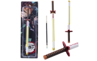 Długopis Miecz Katana Anime Metalowy Czarny Tusz Wymienny Wkład Biało-Żółty