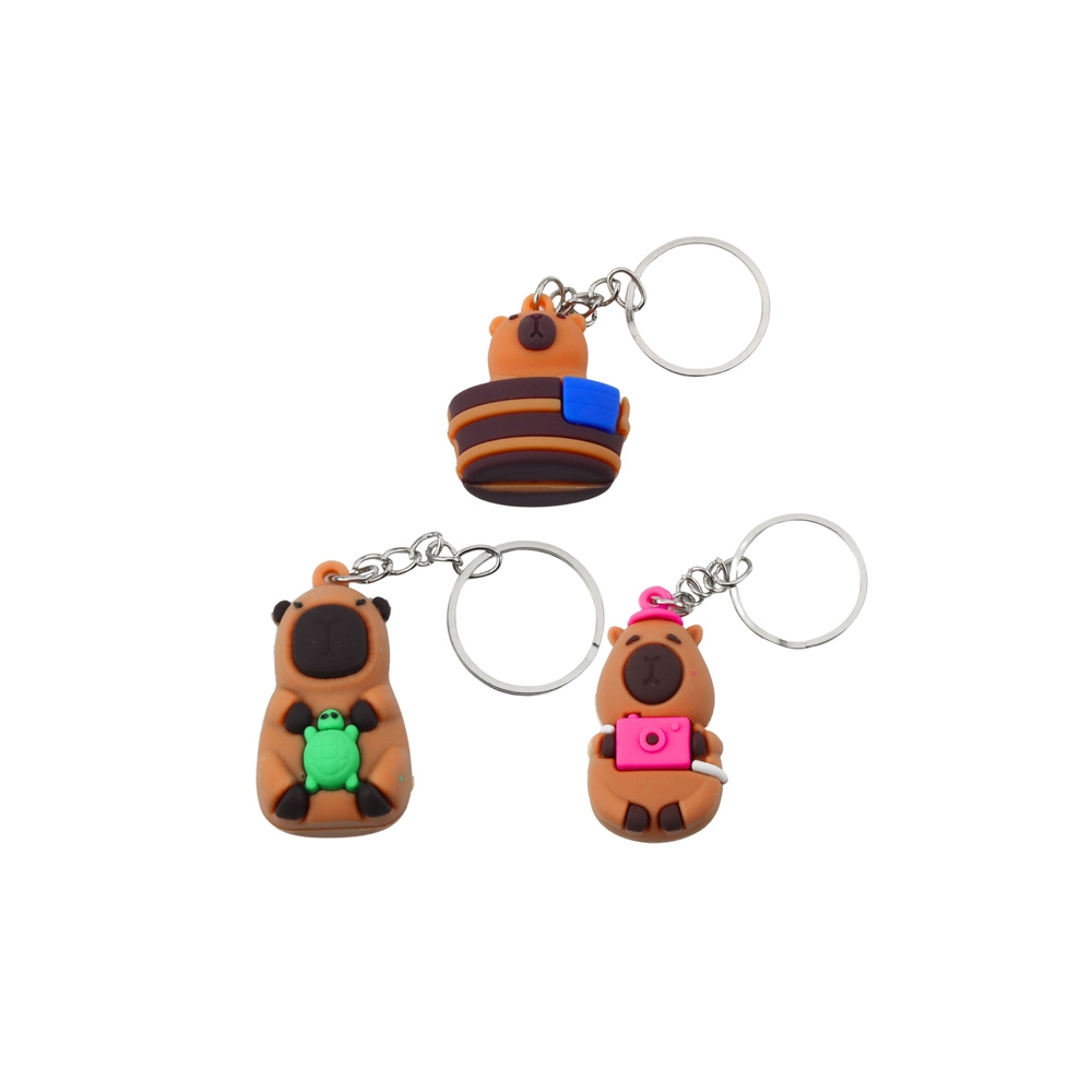Raktų pakabukas Capybara pakabukas su vėžlio kamera vonioje Circle Mix