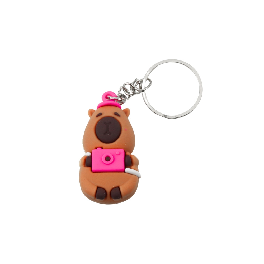 Raktų pakabukas Capybara pakabukas su vėžlio kamera vonioje Circle Mix