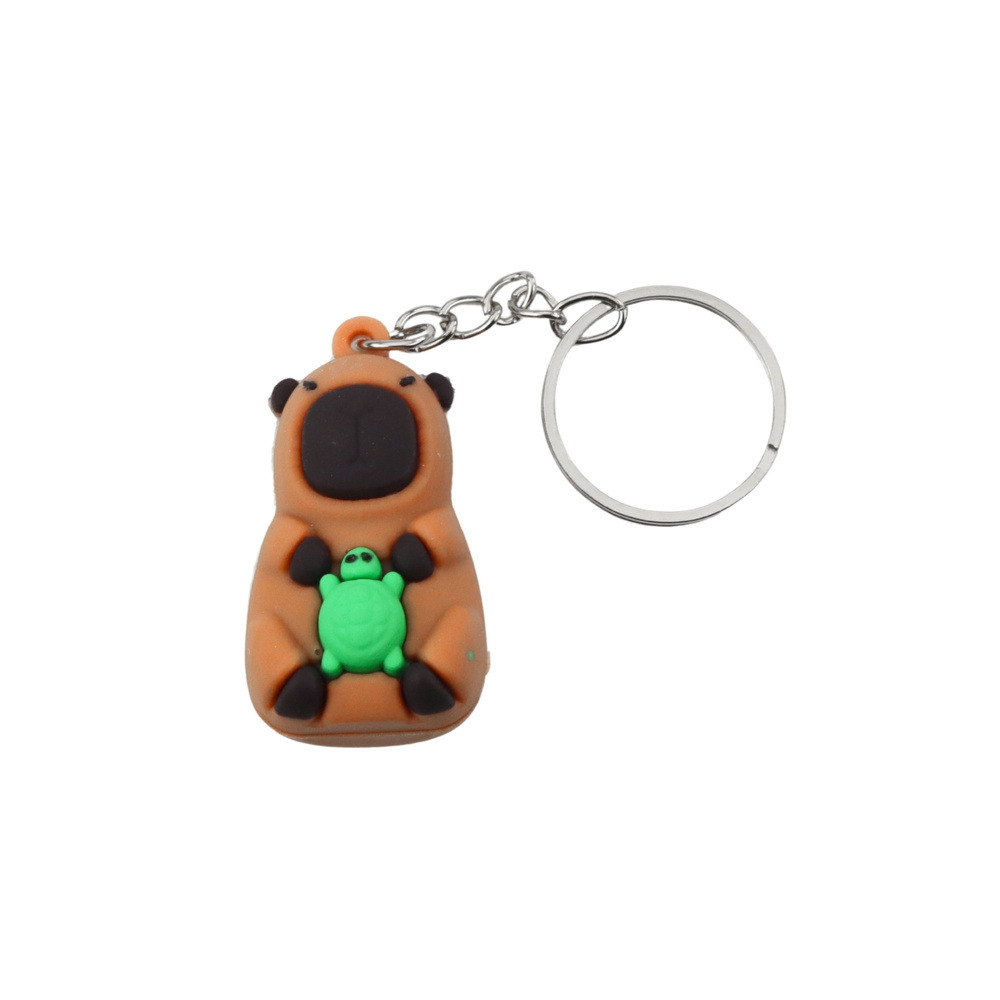 Raktų pakabukas Capybara pakabukas su vėžlio kamera vonioje Circle Mix