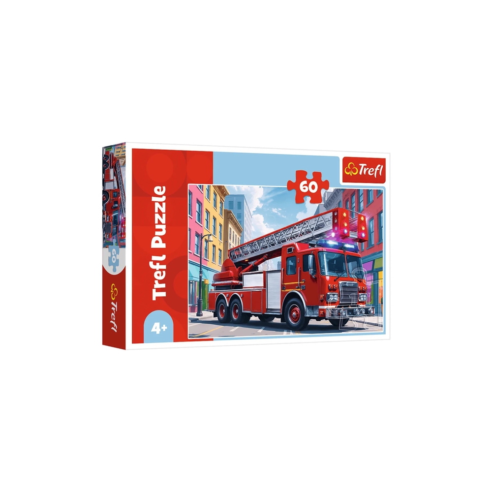 Puzzle - 60 - Wóz strażacki - Trefl 17405