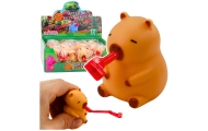 Gniotek Kapibara Z Trąbką Piszczałka Figurka Brązowa 7cm