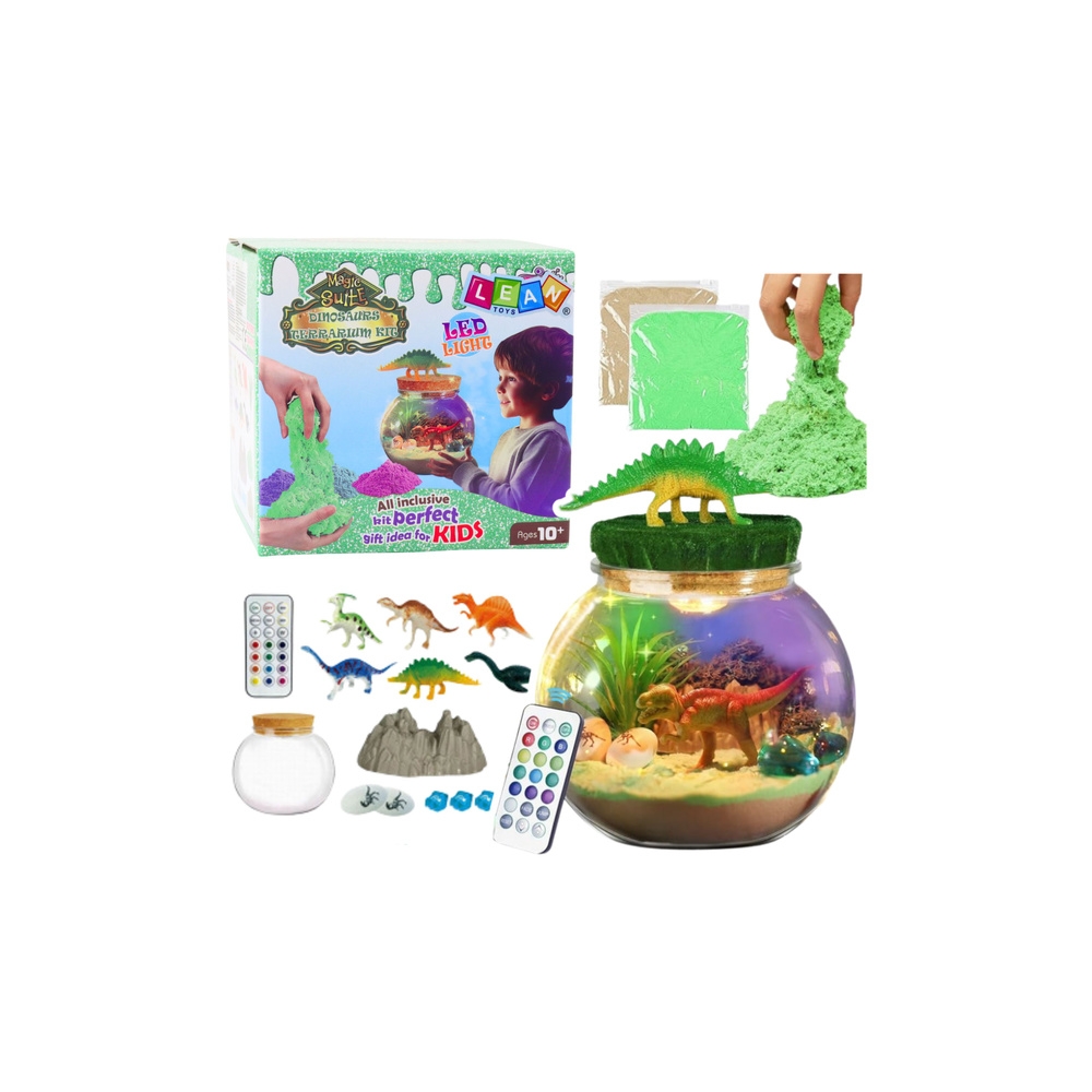 Zestaw Kreatywny Terrarium Dla Dinozaurów DIY Lampka LED Pilot
