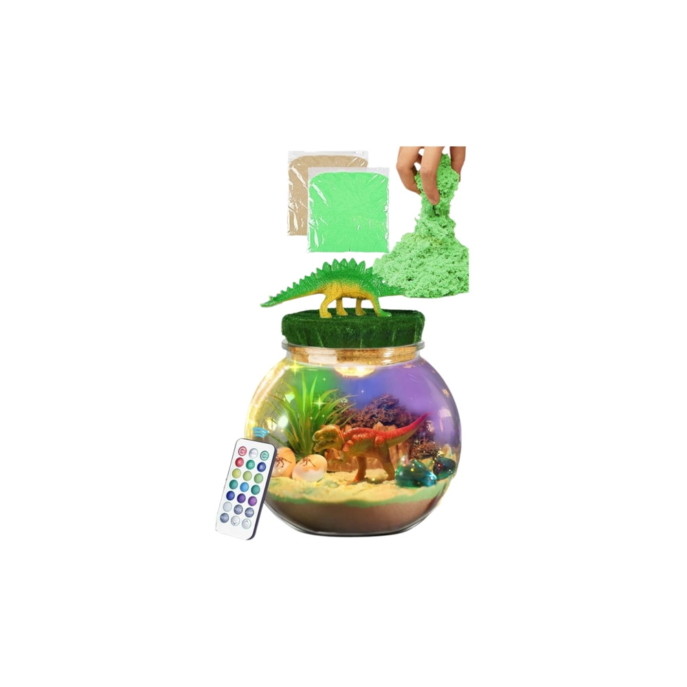 Zestaw Kreatywny Terrarium Dla Dinozaurów DIY Lampka LED Pilot
