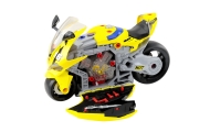 Konstruktorius Motociklas 2in1 dirbtuvių žibintai garsai dūmai geltoni 43cm