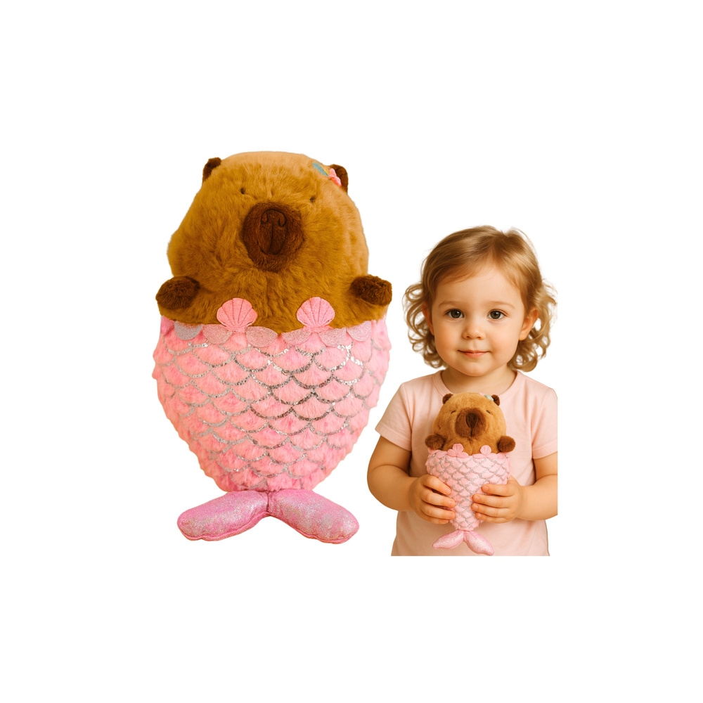 Pliušinė Capybara undinė Mermaid Pink 28cm-Žaislai, Minkšti žaislai-e-vaikas
