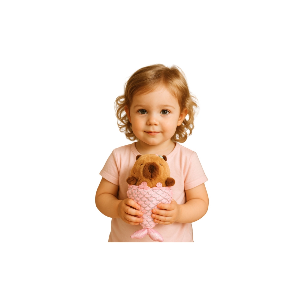 Pliušinė Capybara undinė Mermaid Pink 28cm-Žaislai, Minkšti žaislai-e-vaikas