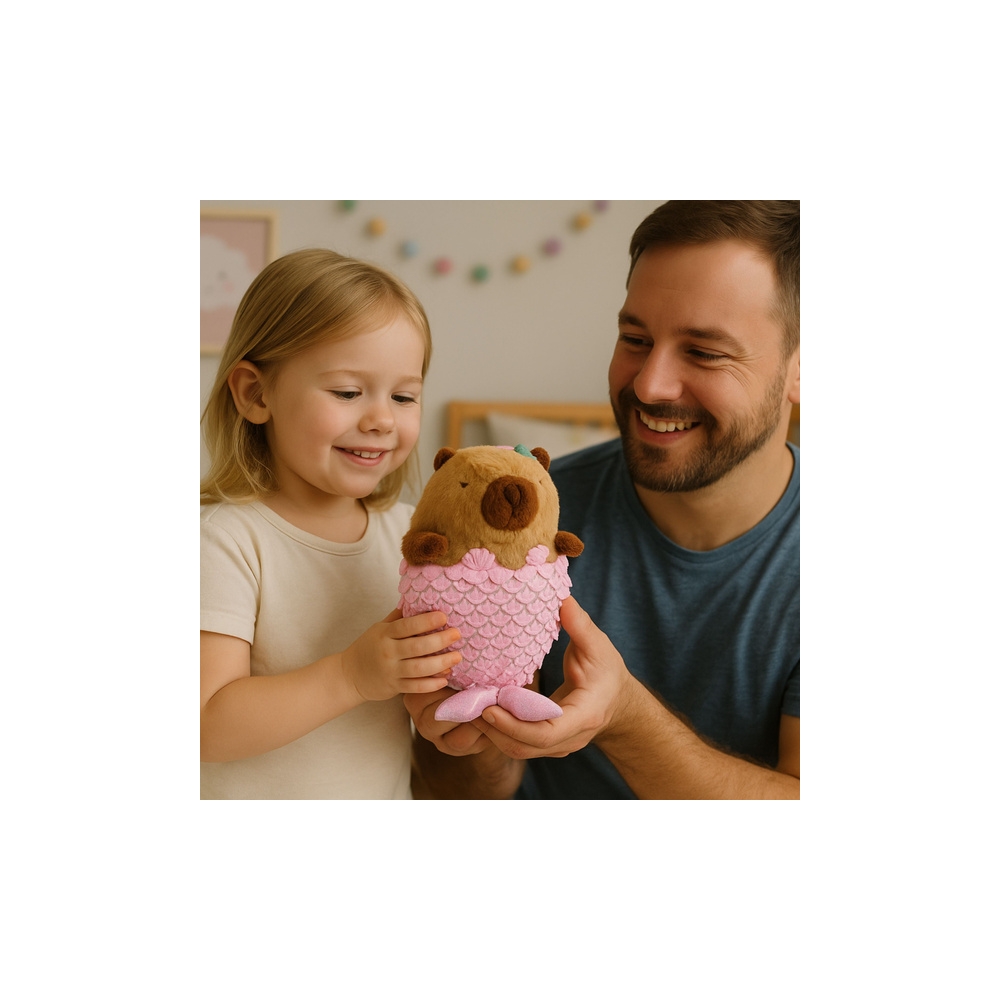 Pliušinė Capybara undinė Mermaid Pink 28cm-Žaislai, Minkšti žaislai-e-vaikas