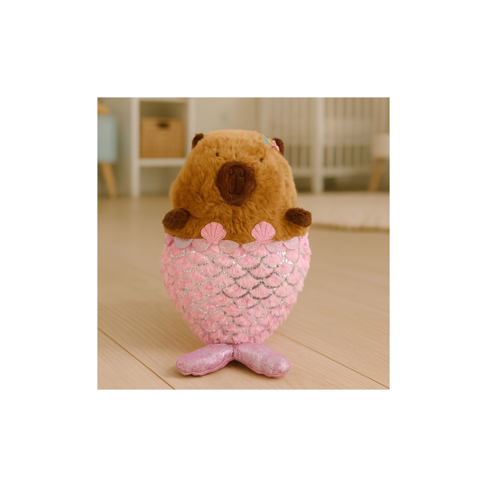 Pliušinė Capybara undinė Mermaid Pink 28cm-Žaislai, Minkšti žaislai-e-vaikas