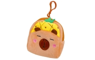 Pliušinė piniginė su raktų pakabuku Capybara Pineapple Yellow 9,5 x 8 cm-Drabužiai ir aksesuarai, Aksesuarai, Rankinės, kuprinės