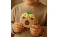 Pliušinė piniginė su raktų pakabuku Capybara Pineapple Yellow 9,5 x 8 cm-Drabužiai ir aksesuarai, Aksesuarai, Rankinės, kuprinės