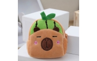 Pliušinė piniginė su raktų pakabuku Capybara arbūzo žalia 9,5 x 8 cm-Drabužiai ir aksesuarai, Aksesuarai, Rankinės, kuprinės, la