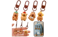 Mini raktų pakabukų rinkinys Capybara figūrėlės raktų papuošalai 4 vnt.