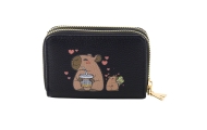 Dviejų skyrių piniginė Capybara 12,5 x 8,5 cm juoda-Drabužiai ir aksesuarai, Aksesuarai, Rankinės, kuprinės, lagaminai-e-vaikas