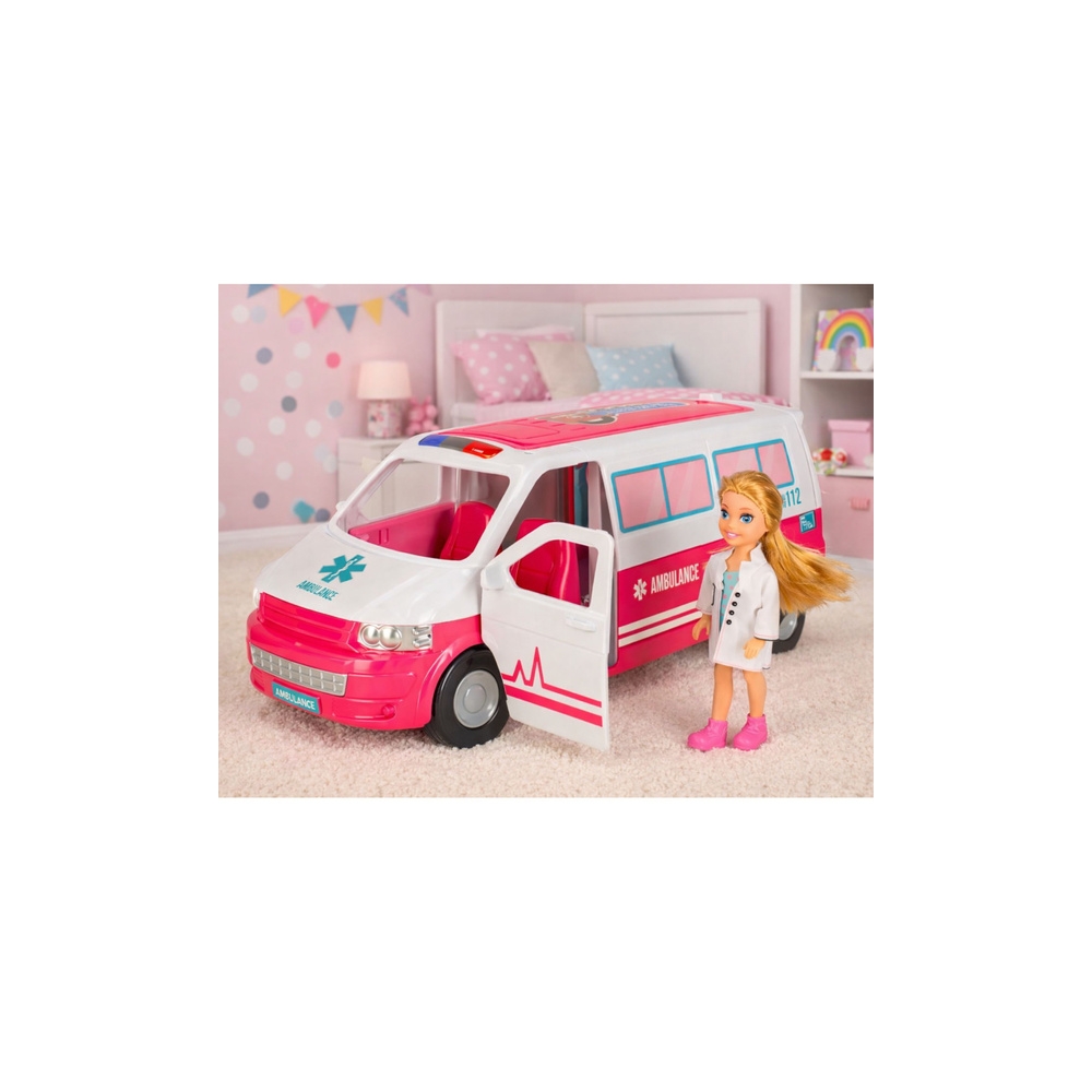 Mobilny Szpital Karetka Ambulans 2W1 Lalka Doktor Akcesoria Medyczne