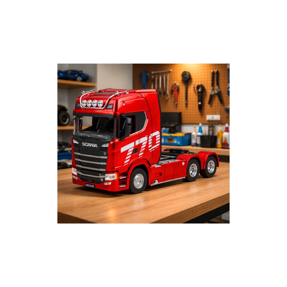 Nuotoliniu būdu valdomas Scania vilkikas RC Huina 1501, raudonas, 1:18-Žaislai, Auto ir transporto žaislai, Valdomos radijo bang