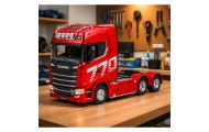 Nuotoliniu būdu valdomas Scania vilkikas RC Huina 1501, raudonas, 1:18