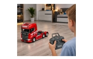 Nuotoliniu būdu valdomas Scania vilkikas RC Huina 1501, raudonas, 1:18