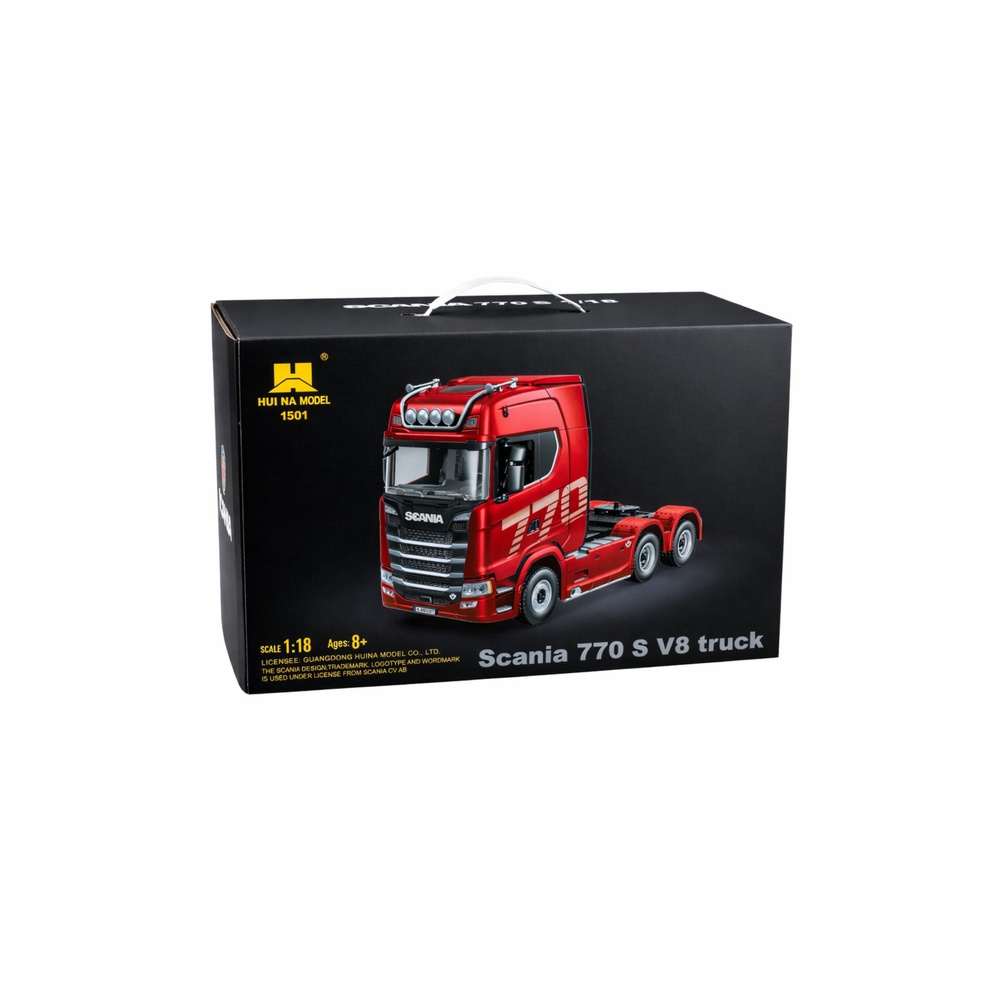 Nuotoliniu būdu valdomas Scania vilkikas RC Huina 1501, raudonas, 1:18-Žaislai, Auto ir transporto žaislai, Valdomos radijo bang