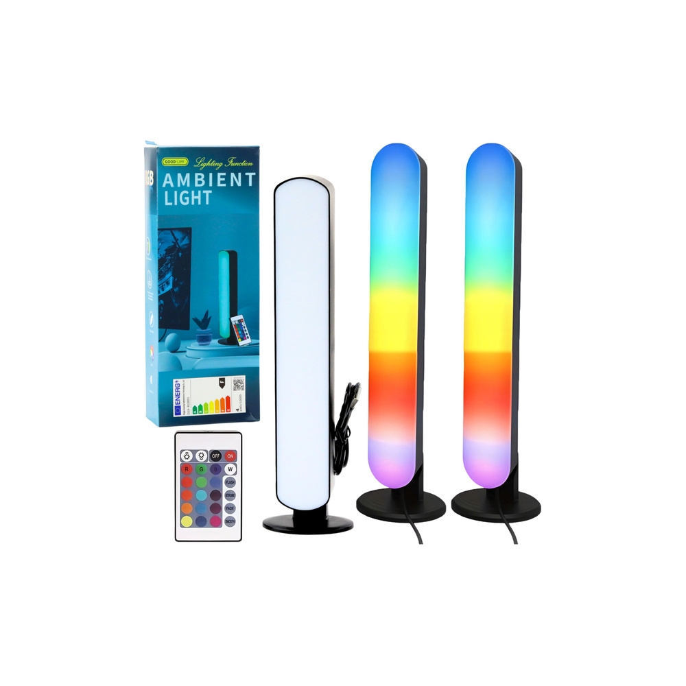 Zestaw Lampy Ambient RGB LED Gamingowe na Biurko Pilot 2 szt.