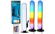 RGB LED lempų rinkinys su nuotolinio valdymo pulteliu 2 vnt