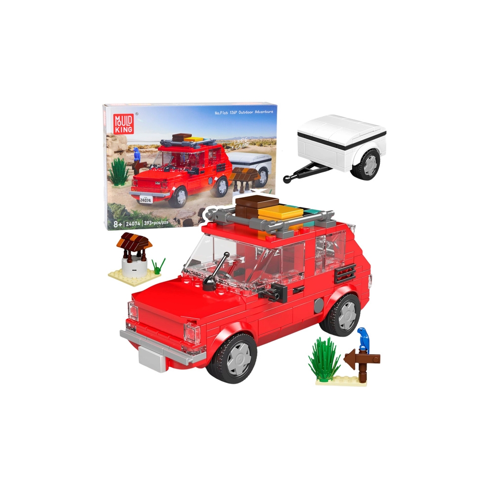 Konstruktorius Fiat 126 Maluch su priekaba, 393 el.-Žaislai, Konstruktoriai, Lego, statybiniai blokai-e-vaikas