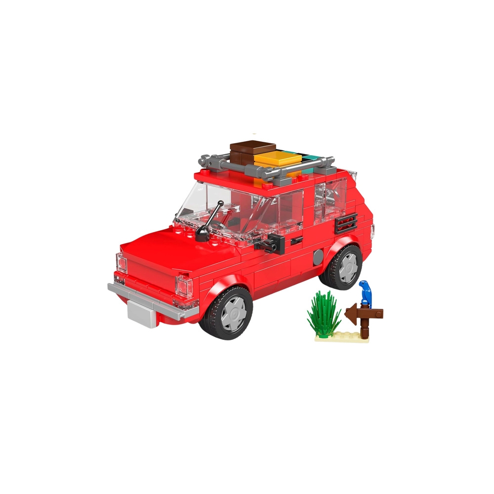 Konstruktorius Fiat 126 Maluch su priekaba, 393 el.-Žaislai, Konstruktoriai, Lego, statybiniai blokai-e-vaikas