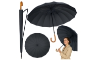 Duży Parasol Automatyczny Pokrowiec Na Ramię 24-Żeberkowy Czarny 115 cm