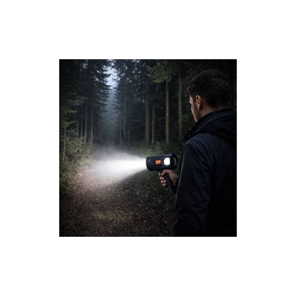 LED prožektorius Saulės 6 režimai Powerbank Keičiami filtrai 19 cm-Namai, laisvalaikis, turizmas, Turizmas-e-vaikas