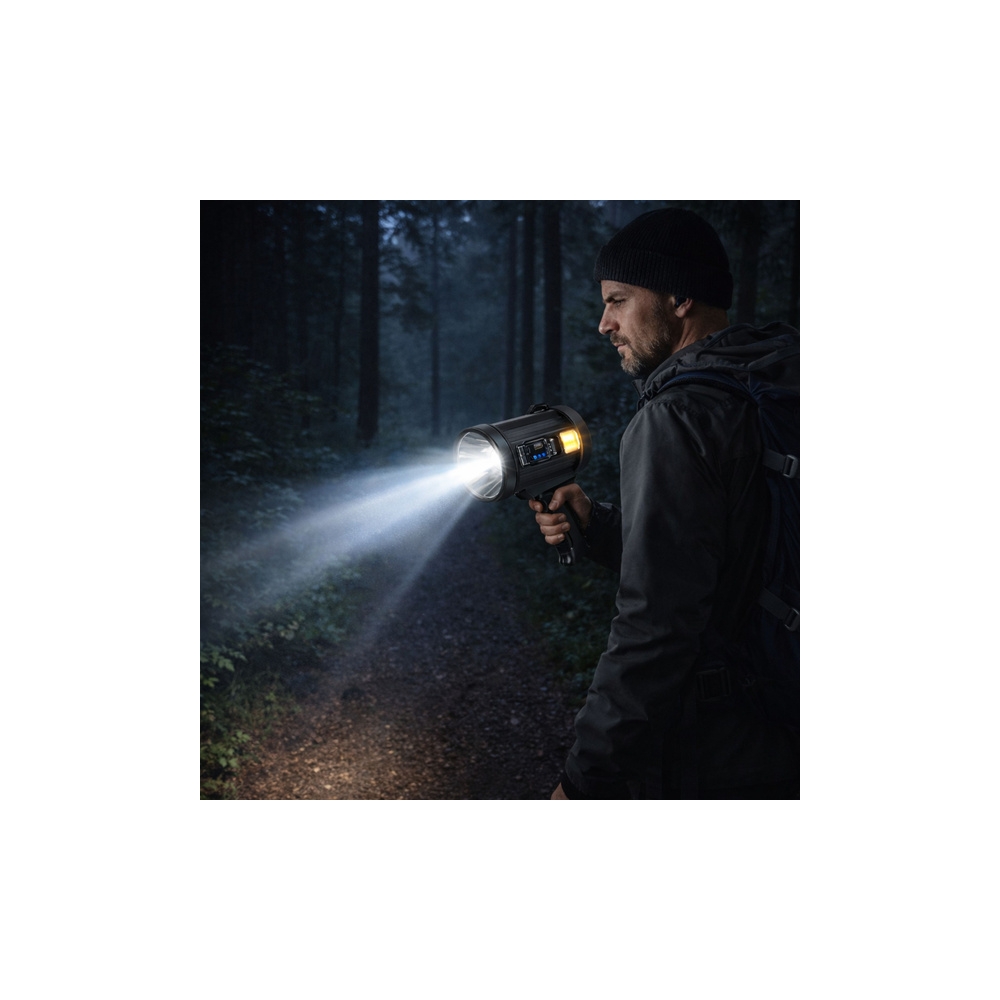 LED prožektorius Saulės 6 režimai Powerbank Keičiami filtrai 23 cm-Namai, laisvalaikis, turizmas, Turizmas-e-vaikas