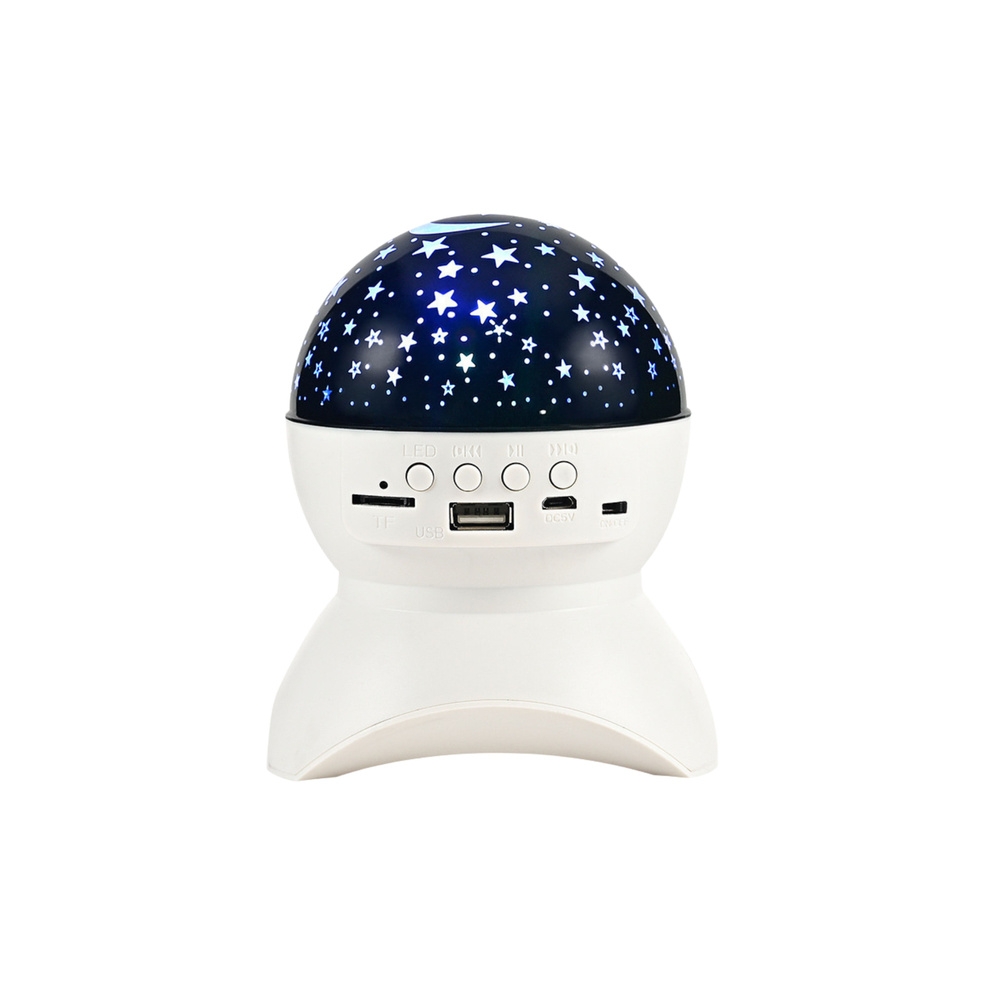 Naktinė šviesa Žvaigždžių projektorius garsiakalbis 3in1 LED "Bluetooth" balta-Miegui, Migdukai ir karuselės, Miego žaislai-e-va