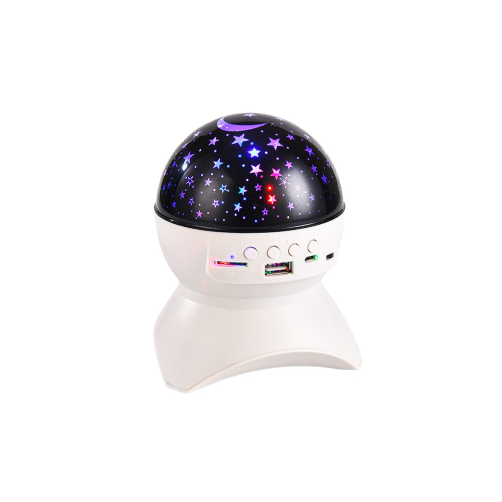Naktinė šviesa Žvaigždžių projektorius garsiakalbis 3in1 LED "Bluetooth" balta-Miegui, Migdukai ir karuselės, Miego žaislai-e-va
