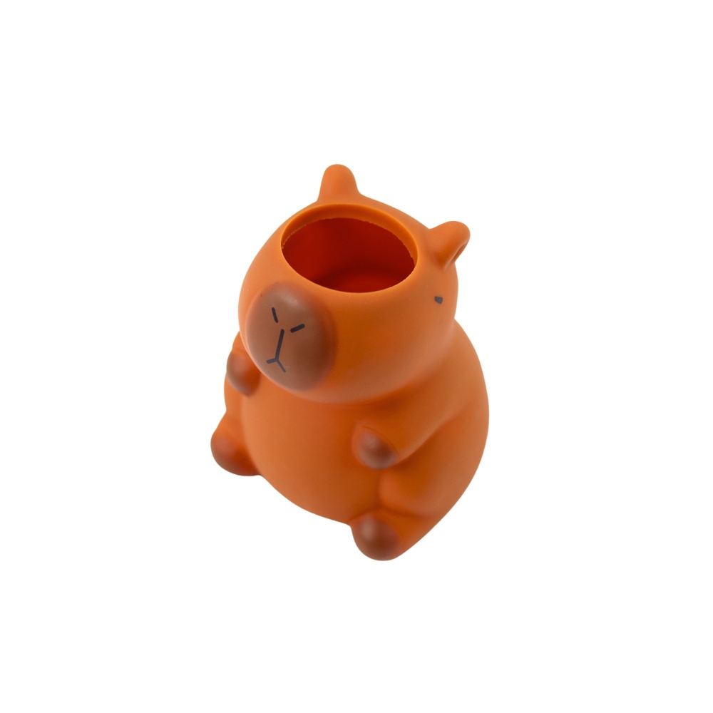 Rašiklių laikiklis Capybara figūrėlė Organizatorius rudas 10 x7 cm