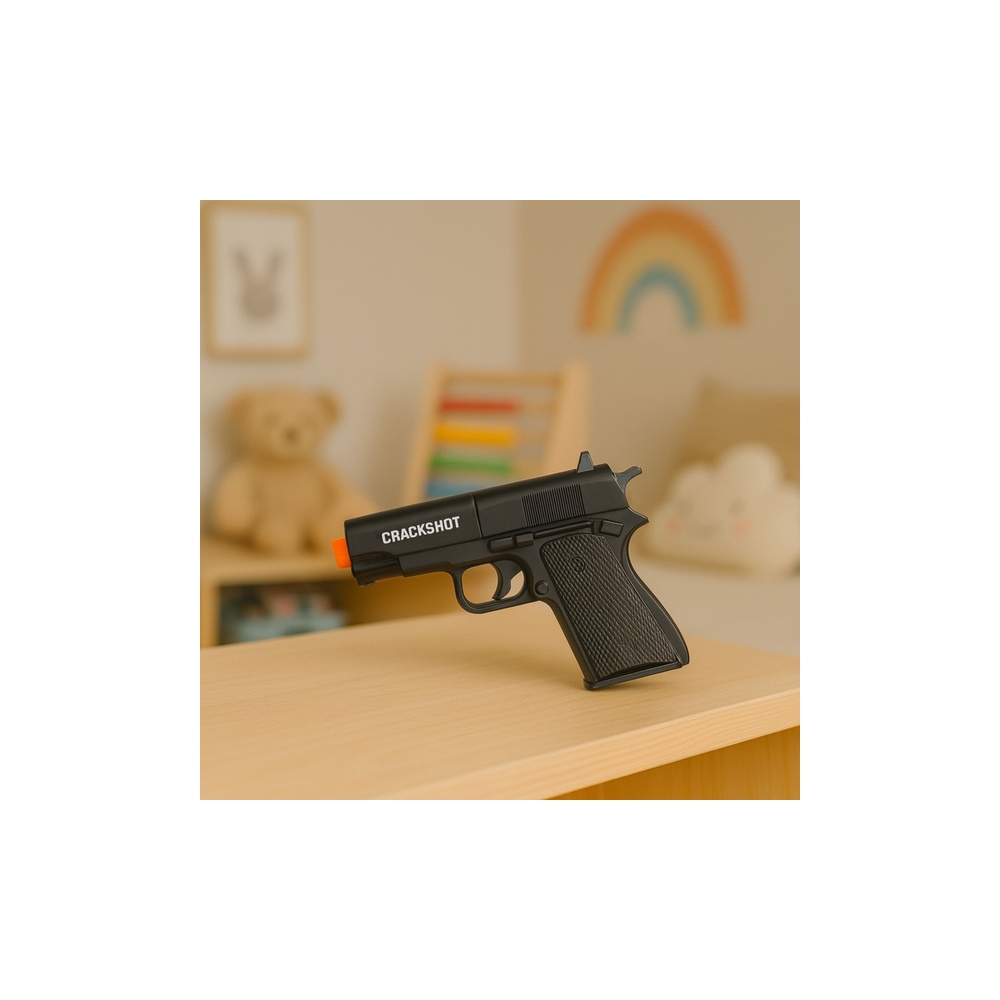Mini ginklai ir šoviniai juodi 13,5 cm-Žaislai, Žaisliniai ginklai ir šoviniai, Žaisliniai ginklai-e-vaikas
