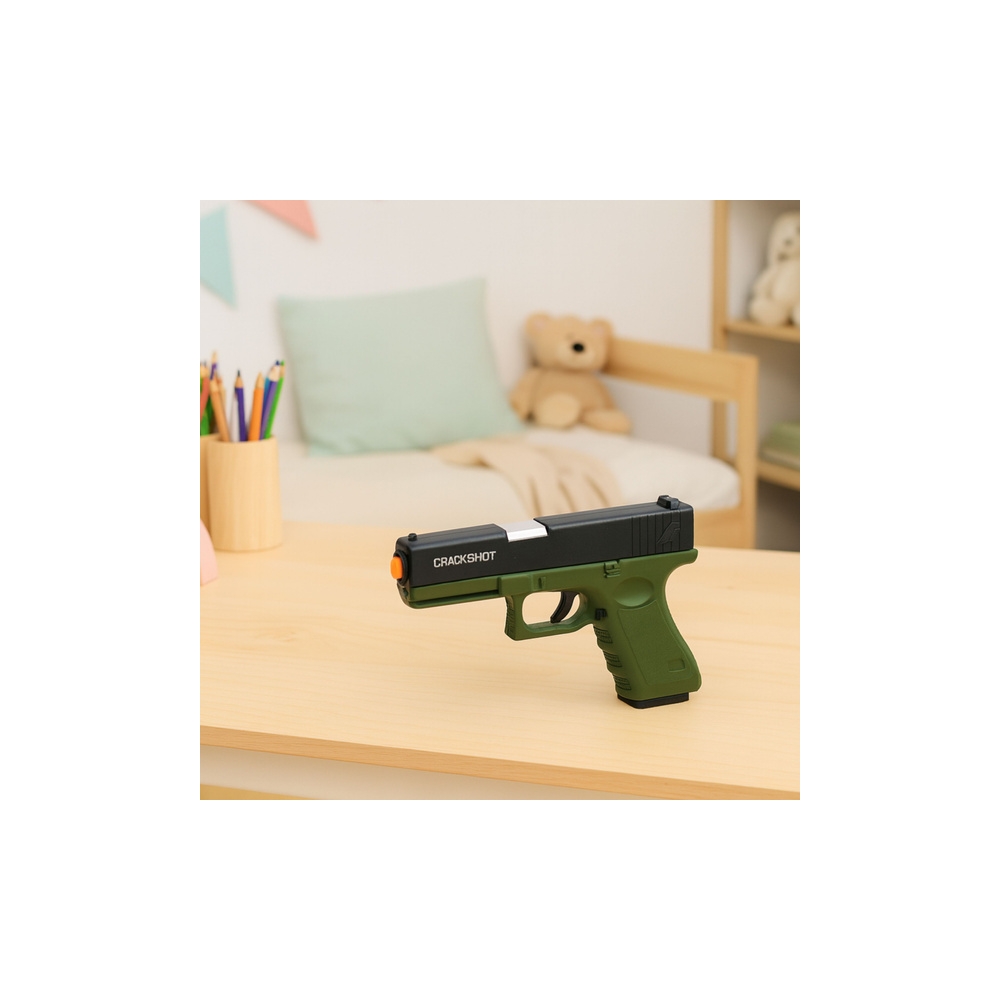 Pistolet Zabawkowy Naboje Piankowe Amunicja Łuski Zielony