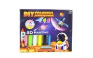 Kūrybinis 3D kosmoso tapybos rinkinys 6 dažai + 12 vnt pakabukų-Žaislai, Kūrybiniai žaislai, Kūrybiniai rinkiniai-e-vaikas
