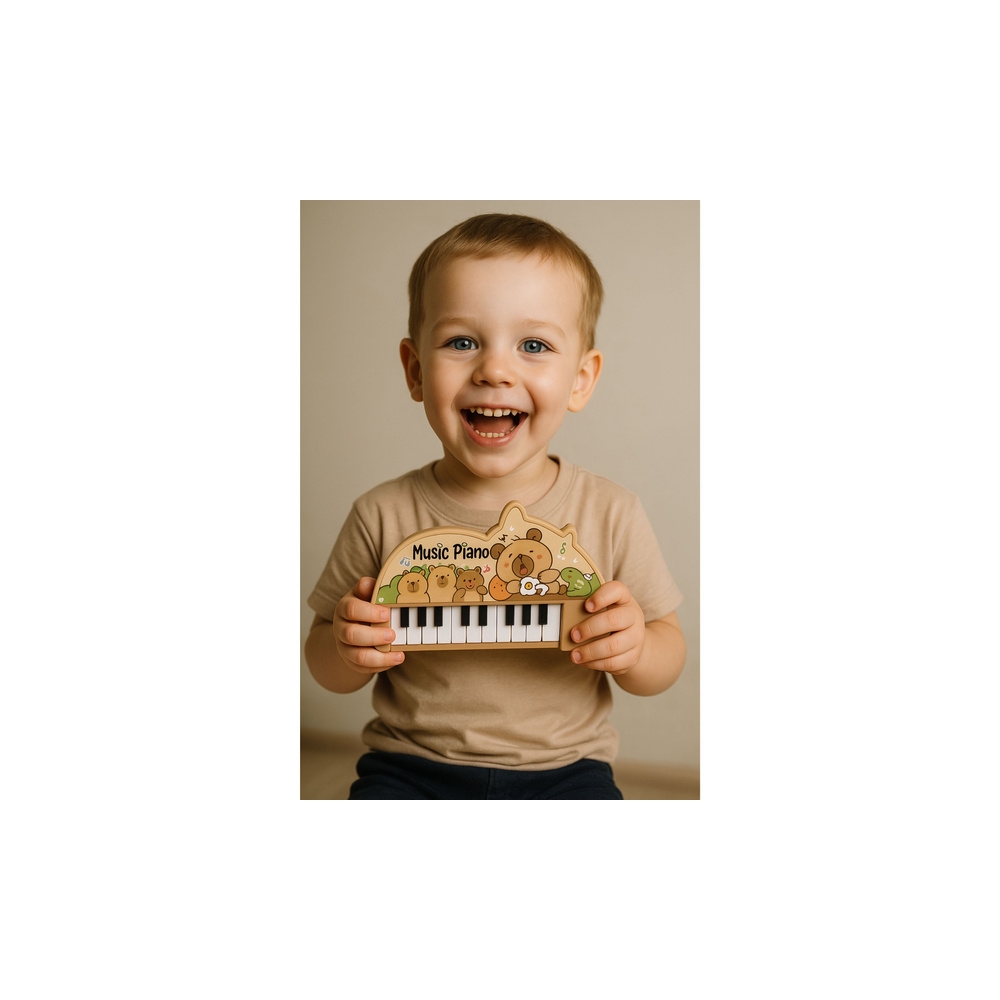 Vaikų muzikinis pianinas "Kapibara" mini klaviatūra 22 klavišai