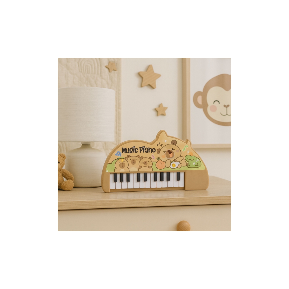 Vaikų muzikinis pianinas "Kapibara" mini klaviatūra 22 klavišai