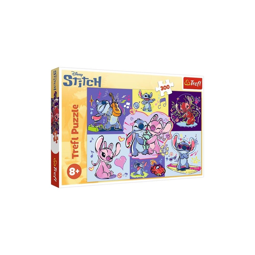 Dėlionė – 300 dalių – „Išprotėjęs Stitch“ – „Disney Lilo ir Stitch“ – „Trefl“ 23033-Žaislai, Dėlionės, Dėlionės iki 500 detalių-