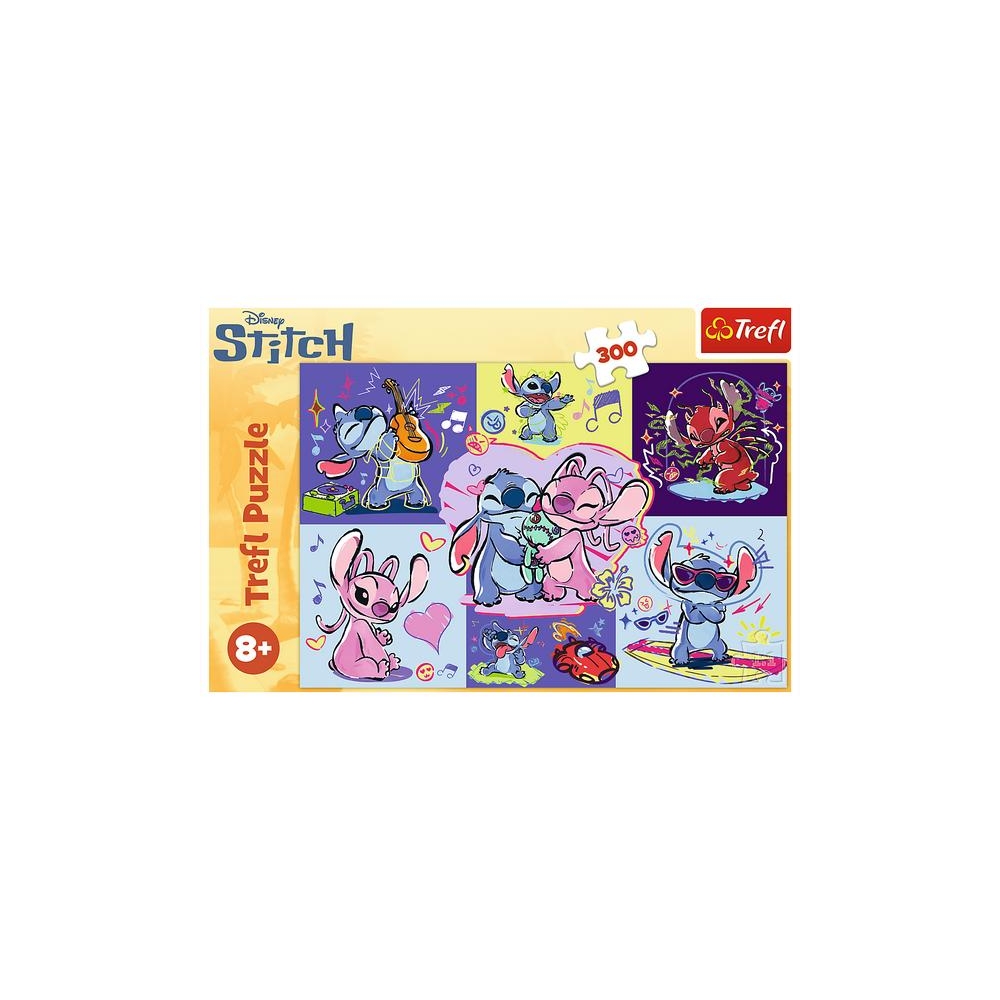 Dėlionė – 300 dalių – „Išprotėjęs Stitch“ – „Disney Lilo ir Stitch“ – „Trefl“ 23033-Žaislai, Dėlionės, Dėlionės iki 500 detalių-