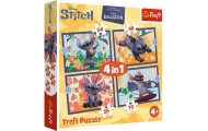 Dėlionė - 4in1 (25, 48, 54, 70) - Atostogos Havajuose - Disney Stitch - Trefl 34666-Žaislai, Dėlionės, Dėlionės iki 500 detalių-