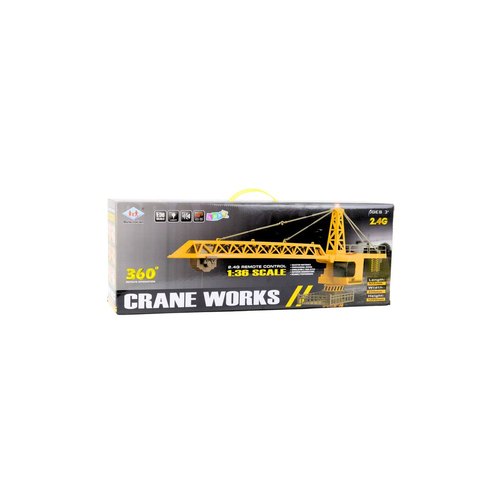 Dźwig Żuraw Zdalnie Sterowany RC Światła LED Obrót 360° 1:36 120 cm