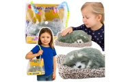 Śpiący Pies Husky Na Poduszce Figurka z Futerkiem Torba Dźwięki