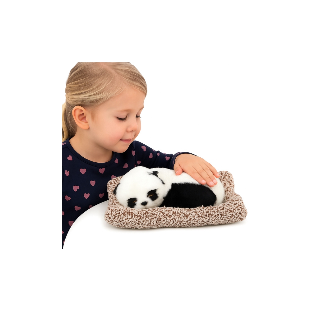 Mieganti panda ant pagalvėlės permatomame krepšelyje-Žaislai, Interaktyvūs žaislai-e-vaikas