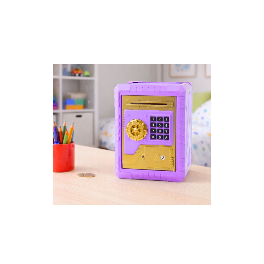 Elektroninis seifas vaikams su PIN kodu Purple-Dovanoms, Taupyklės-e-vaikas