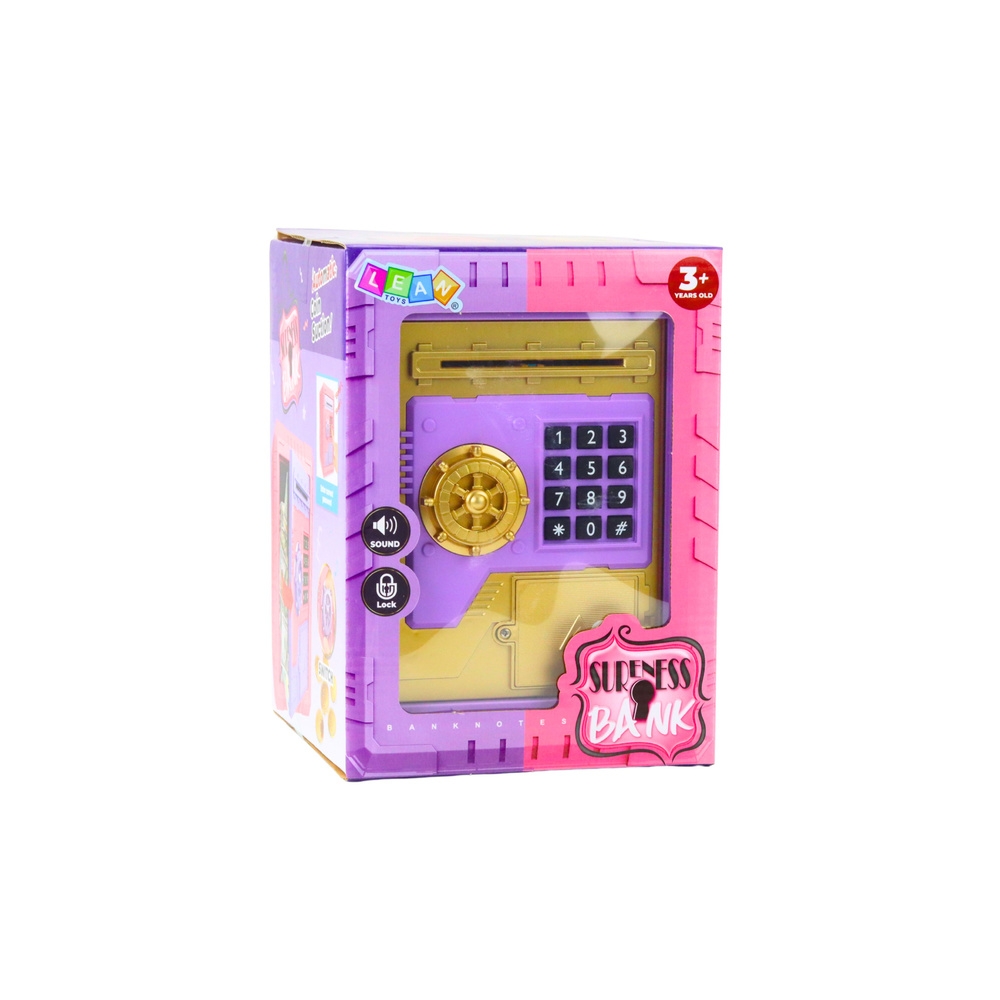 Elektroninis seifas vaikams su PIN kodu Purple-Dovanoms, Taupyklės-e-vaikas