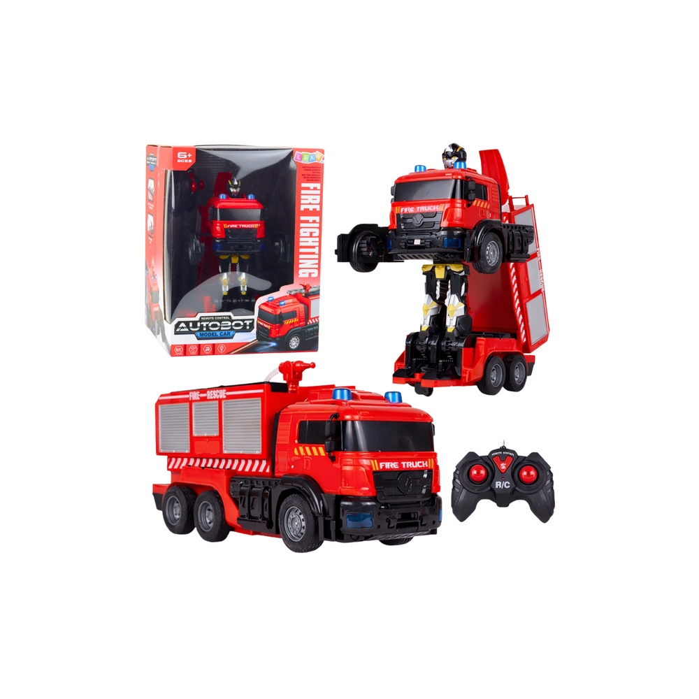 Nuotoliniu būdu valdomas Robotas ugniagesių brigada 2in1 RC žibintai Garsai Vanduo-Žaislai, Auto ir transporto žaislai, Valdomos