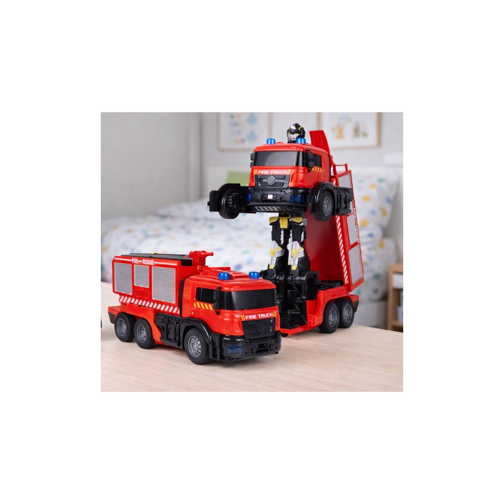 Nuotoliniu būdu valdomas Robotas ugniagesių brigada 2in1 RC žibintai Garsai Vanduo-Žaislai, Auto ir transporto žaislai, Valdomos